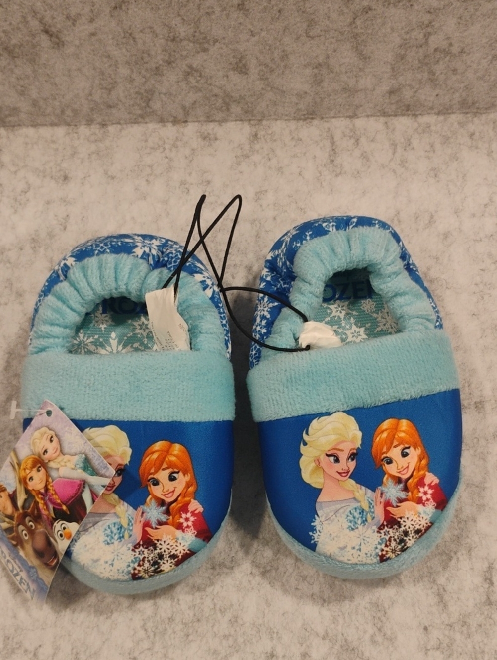 Kids' Blue Frozen Character Slip-On Slippers with Anna & Elsa